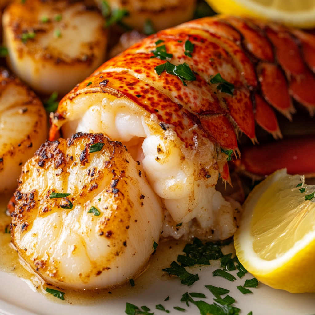 Lobster Tail with Seared Scallops Recipe–Indulge in Perfection