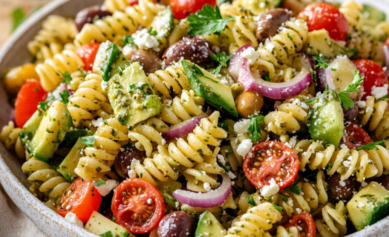 Mediterranean Avocado Pasta Salad: A Healthy and Delicious Recipe